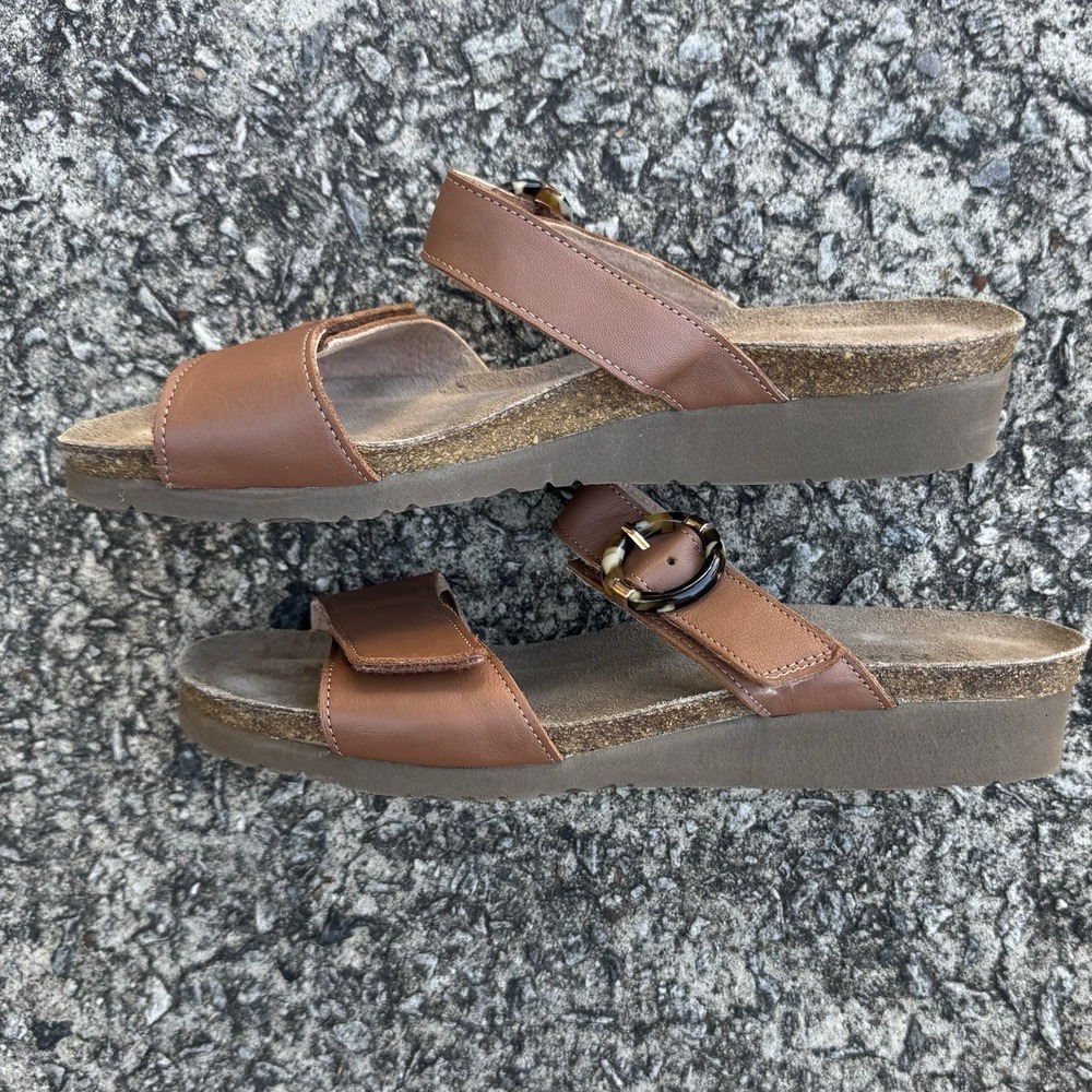 Naot Anabel Sandals Women's Size 10 (EU 41) Caramel Brown Wedge Slide On Comfort - Picture 10 of 12